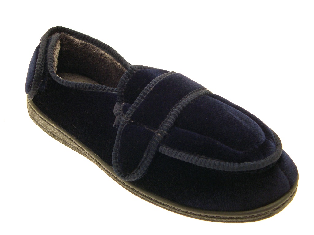 MENS DIABETIC ORTHOPAEDIC MEMORY FOAM COMFORT SLIPPERS WIDE FIT VELCRO